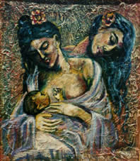 Maternidad - Pintora Victoria Andrea Mu&ntilde;oz Serra