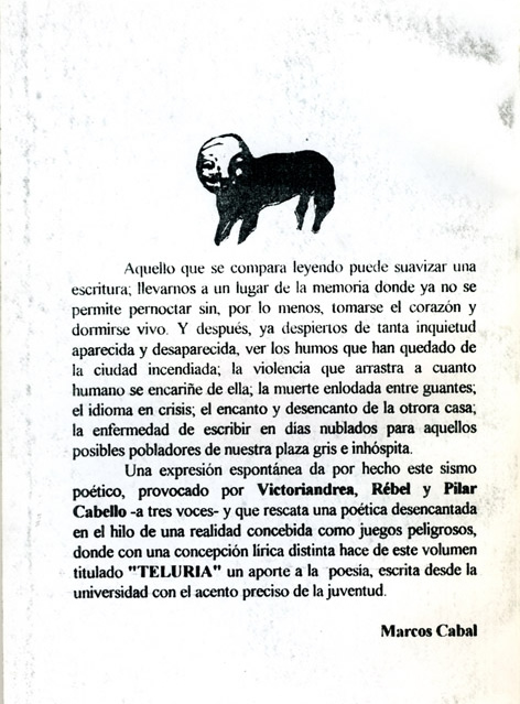 Libro de Poes&iacute;a "Teluria" - Victoria Andrea Mu&ntilde;oz Serra (Victoriandrea)
