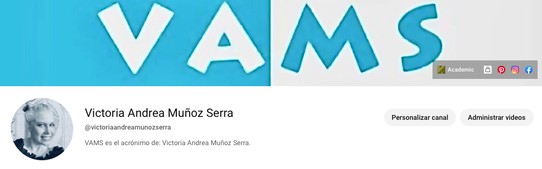 Canal Youtube Victoria Andrea Mu&ntilde;oz Serra